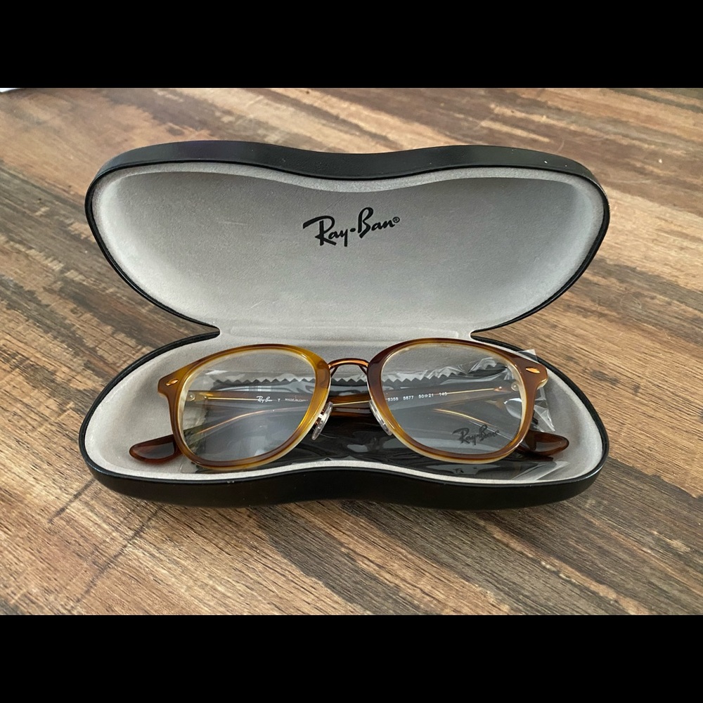 Ray Ban Tortoise frames ivory interior.